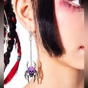 🕷️ Awesome Skeleton Spider Tassel Drop Earrings 💀